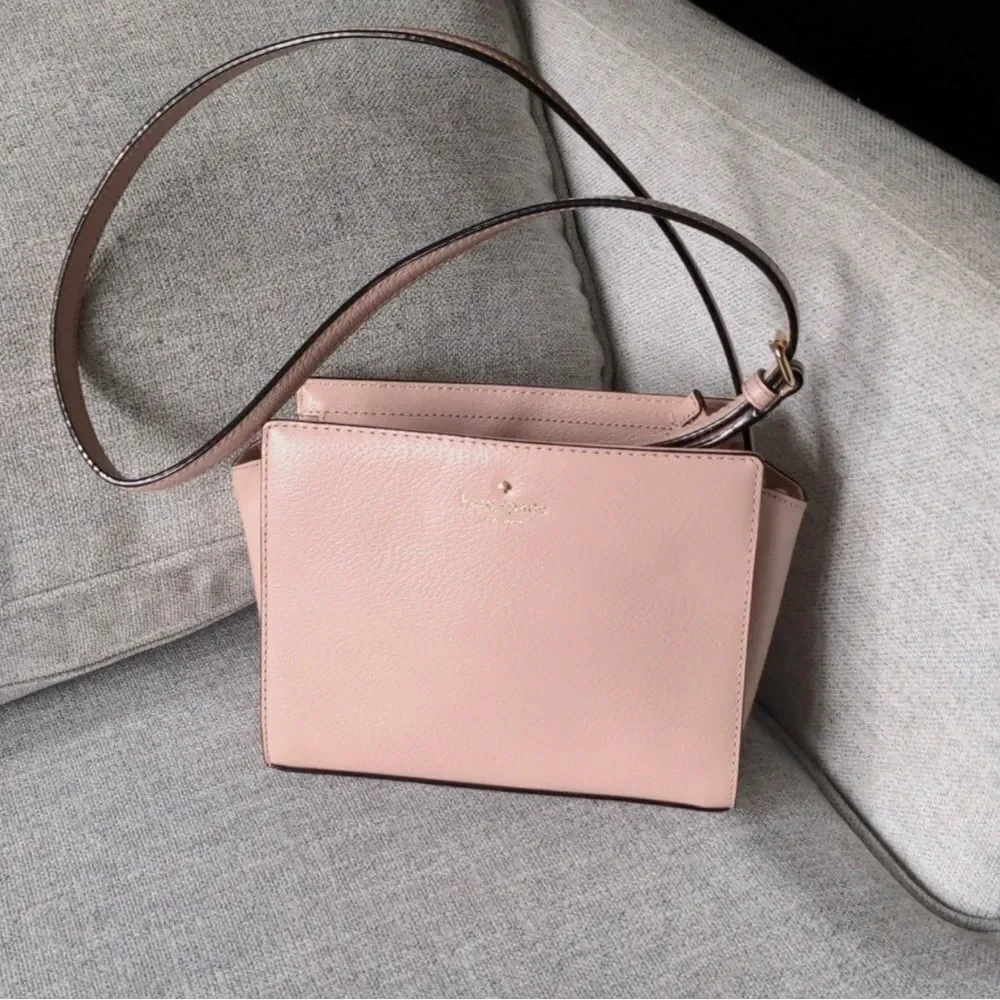 Kate Spade NWOT Grand Street Hayden Dusty Pink Peony Leather Crossbody